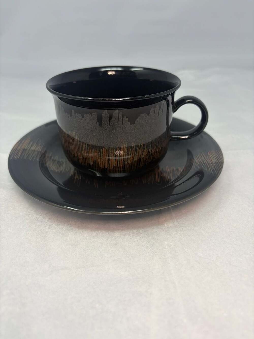 Vintage Arabia Finland Aurora Borealis Arctica Coffee Cup and Saucer Set mint
